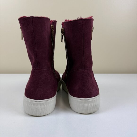 Steve Madden Garrson Maroon Suede Platform Boots - Picture 4 of 10